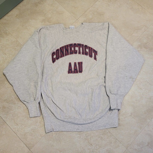 VTG 90s Champion Reverse Weave UConn Connecticut AAU Crewneck Sweatshirt XL - Picture 2 of 10